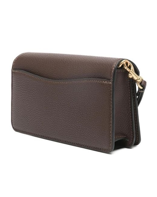 COACH Brown Logo Plaque Chain Crossbody Bag