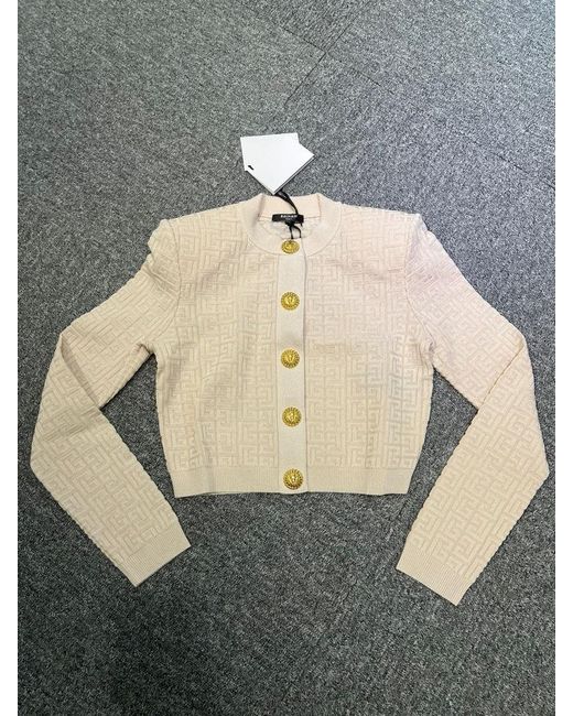 Balmain Blue Pb Labyrinth Knit Cardigan