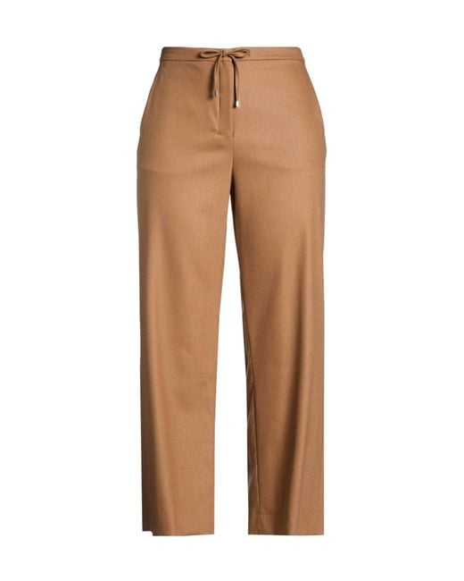 Max Mara Natural Solid-Color Loose Trousers