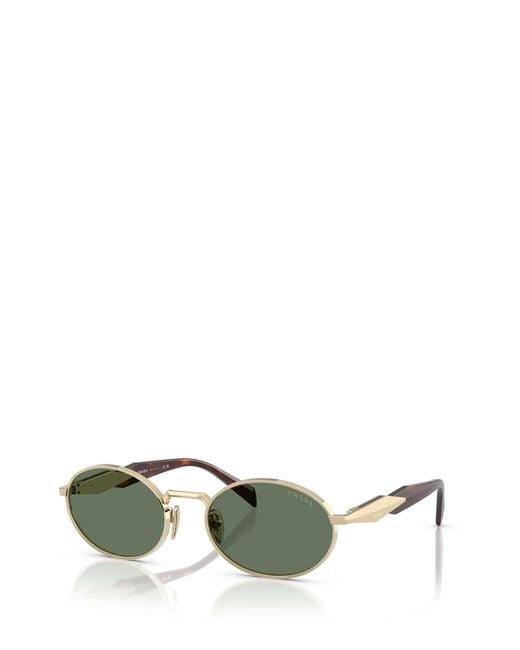 Prada Green Eyewear Oval Frame Sunglasses