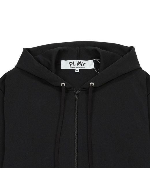 COMME DES GARÇONS PLAY Black X Invader Pixelated-Heart Hoodie for men