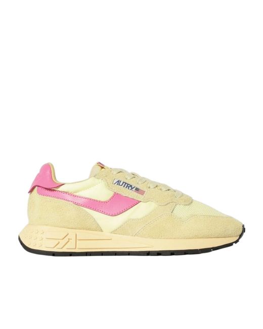 Autry Pink Reelwind Low-Top Sneakers