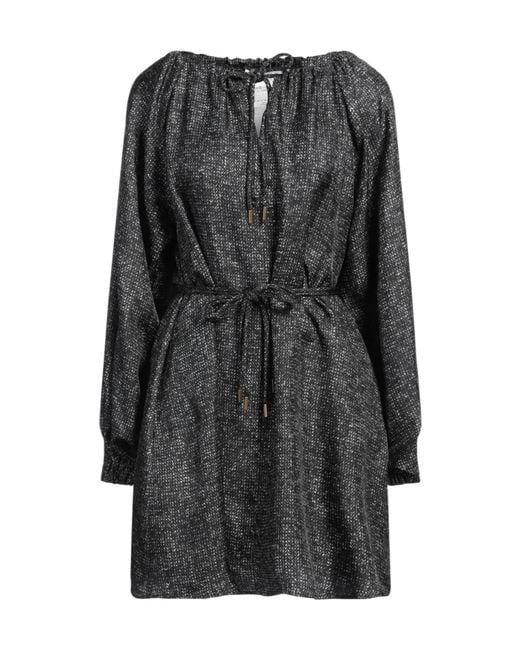 Max Mara Gray Colorful Long-Sleeved Dress