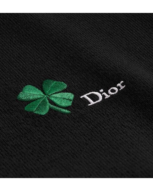 Dior Black Sweater With Clover Embroidery for men