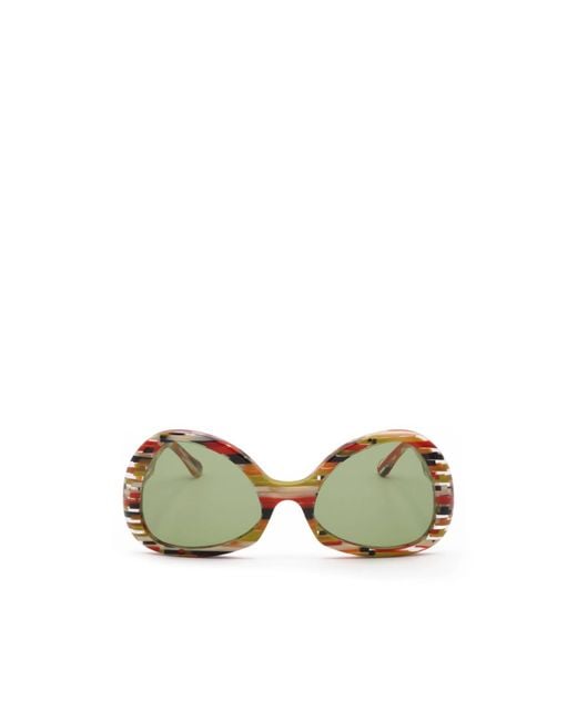 Marni Green Geometric Frame Sunglasses for men