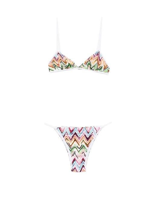 Missoni White Chevron Triangle Bikini