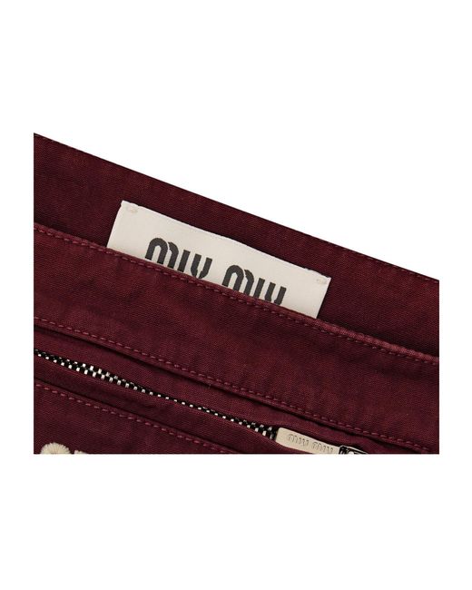 Miu Miu Red Workwear Mini Skirt