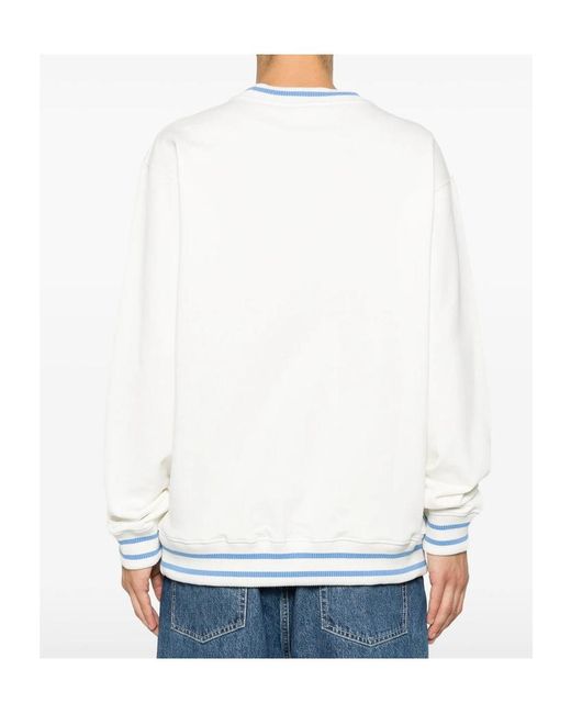 Drole de Monsieur White Crew-Neck Sweatshirt for men