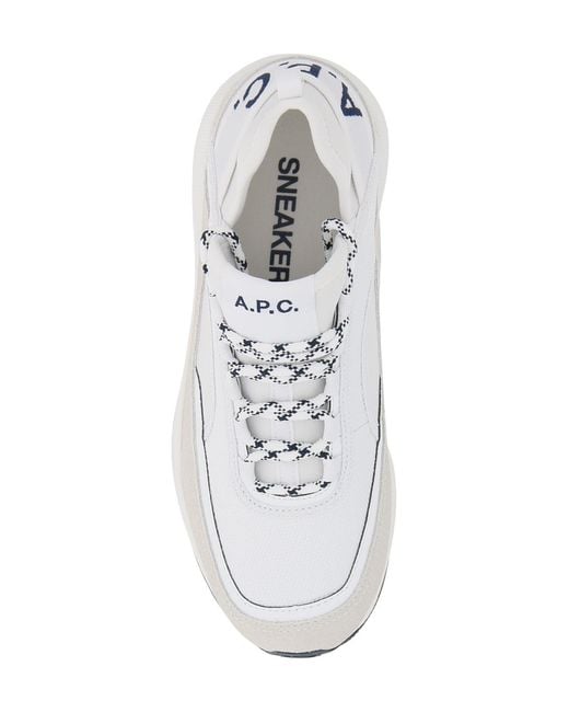 A.P.C. White Logo Print Sneakers