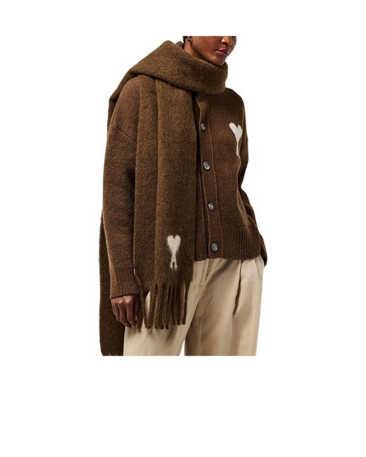 AMI Brown Solid Color Scarf