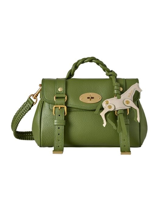 Mulberry Green Mini Alexa Horse Charm Crossbody Bag