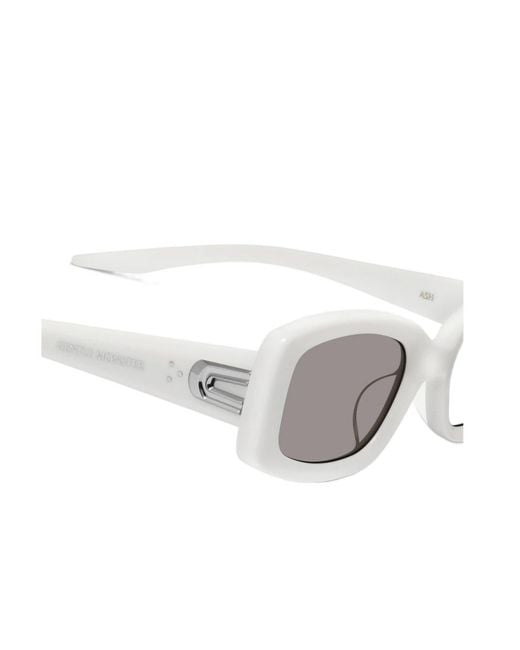 Gentle Monster White Geometric Sunglasses