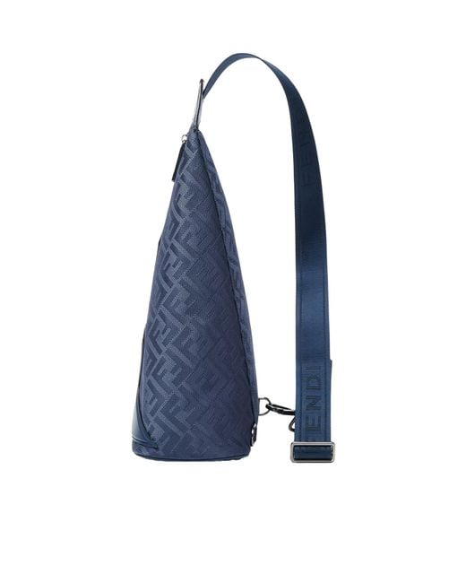 Fendi Blue Ff Cono Large Backpack for men