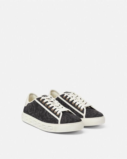 Versace Multicolor Barocco Greca Jacquard Lace-Up Sneakers for men
