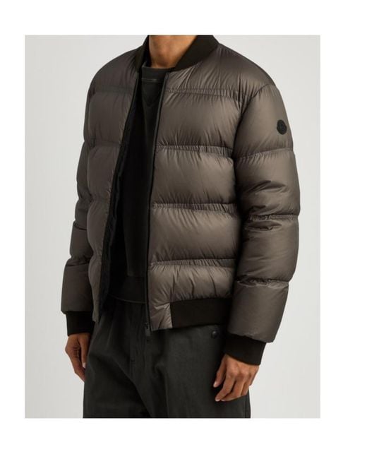 Moncler Gray Vioz Quilted Nylon Bomber Jacket for men