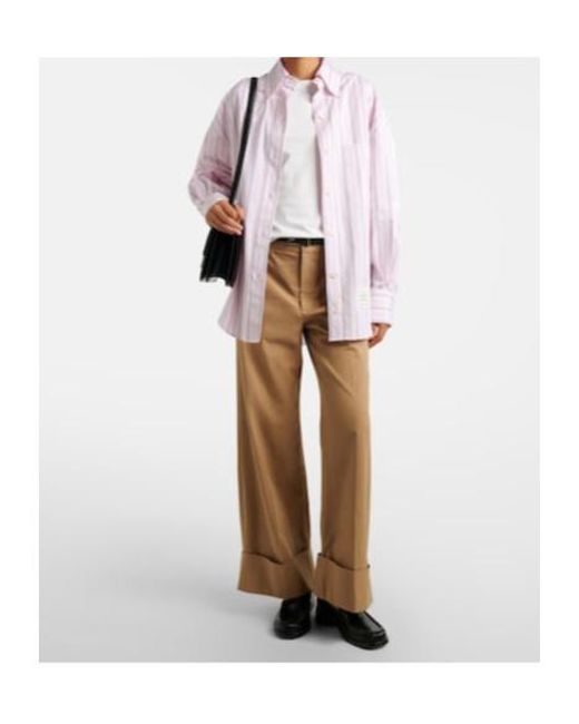 FRAME Natural Cuffed Slim Palazzo Wide-Leg Pants