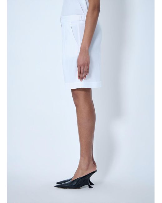 Max Mara Blue Pleated Tailored Shorts