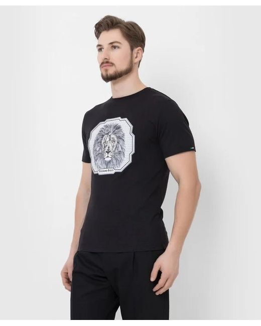 Stefano Ricci Black T-Shirt With Round Neck And Short Sleeves for men