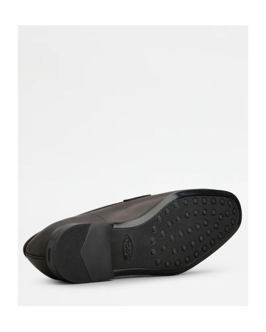 Tod's Black Leather Loafers for men
