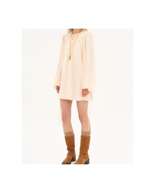 Chloé White Chloé Gathered Mini Dress