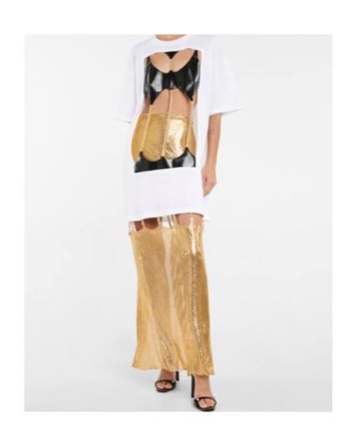 Christopher Kane White Embellished Cotton T-Shirt