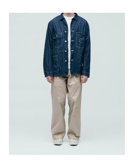 Human Made Blue Collared Long-Sleeved Denim Jacket for men