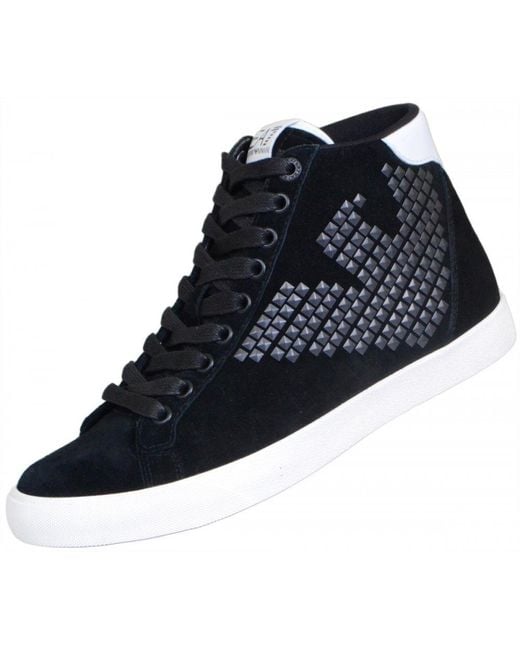EA7 Black High-Top Casual Sneakers for men