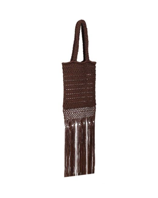 Alanui Brown Ray Of Light Knitted Tote Bag