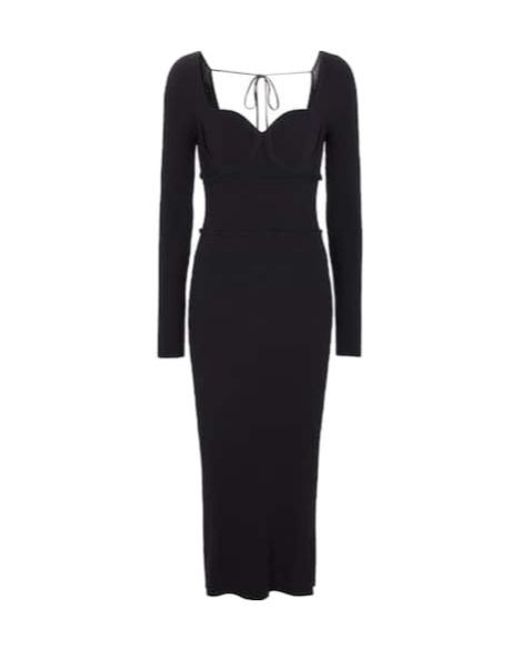 Altuzarra Black Louisa Ribbed-Knit Midi Dress