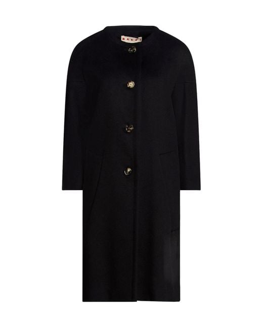 Marni Black Simple Long-Sleeved Woolen Coat