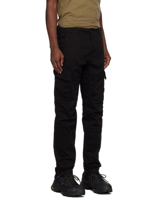 C P Company Black Lens Detailed Cargo Pants for men