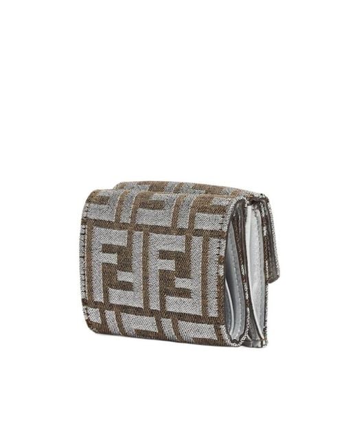 Fendi White Monogrammed Tri-Fold Wallet
