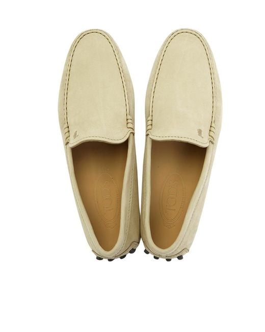 Tod's Natural Logo-Debossed Leather Loafers for men