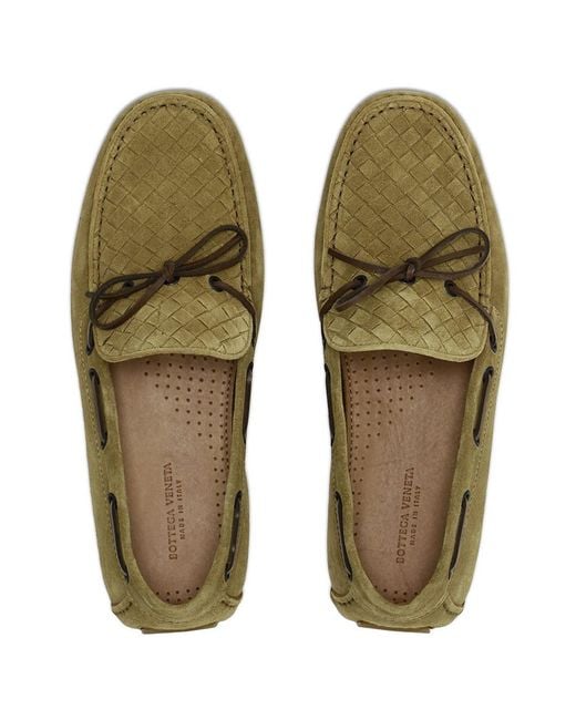 Bottega Veneta Green Weave Details Love Shoes for men