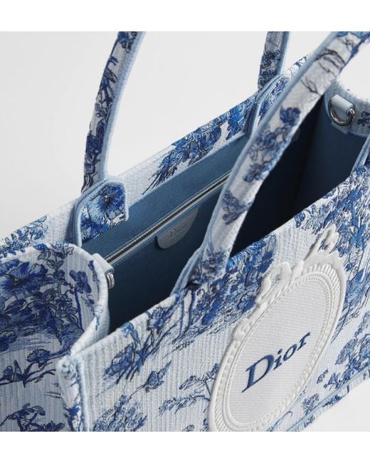 Dior Blue Iviera Medium Book Tote With Strap