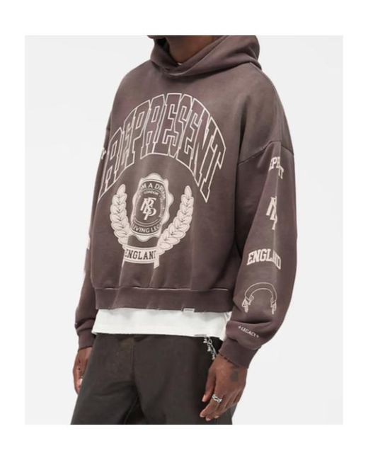 Represent Brown Crest Graphic Hoodie for men