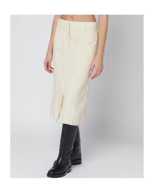 Jil Sander White Midi Skirt