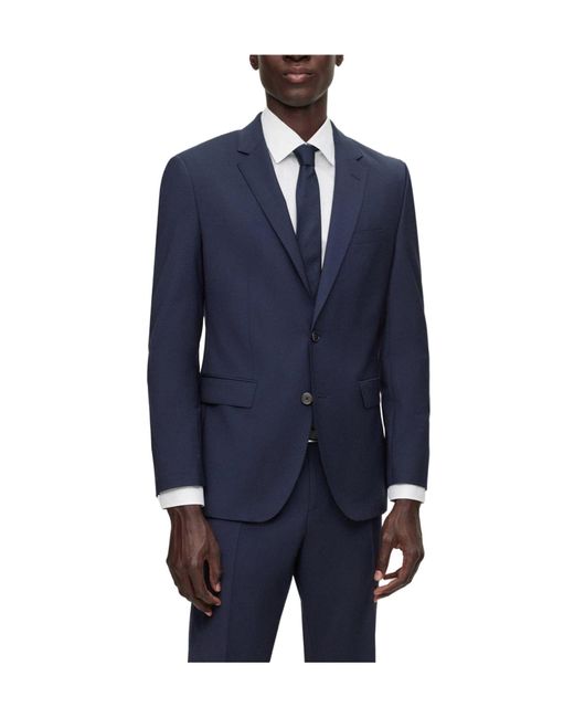 Boss Blue Single-Breasted Blazer for men