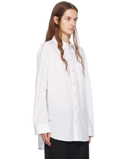 Helmut Lang White Buckle Long-Sleeved Shirt