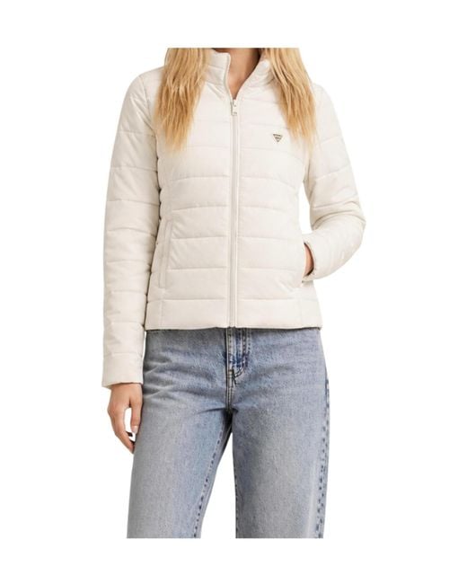 Guess White Long-Sleeved Down Jacket