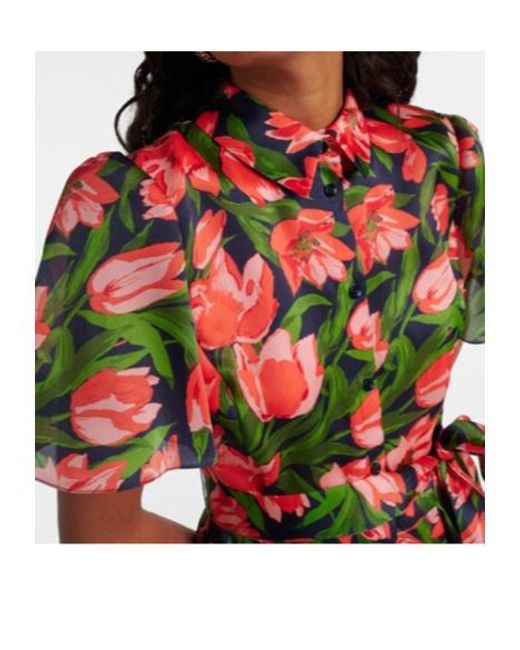Carolina Herrera Multicolor Floral Shirt Dress
