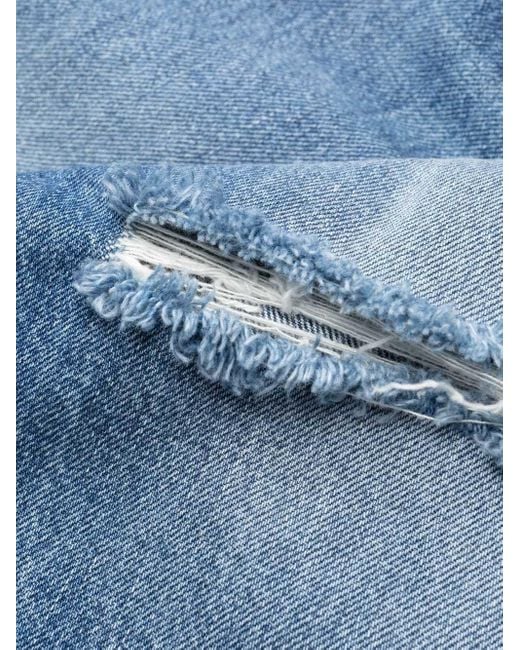 Stella McCartney Blue Logo Patch Straight Leg Jeans