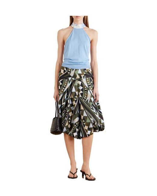 Emilio Pucci Black Printed Silk-Twill Wide-Leg Pants