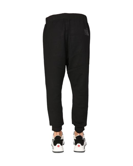 DSquared² Black Elasticated Track Pants for men