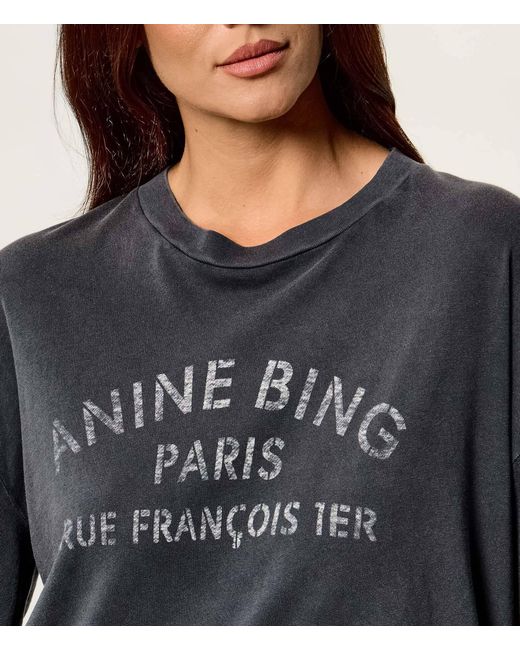 Anine Bing Blue Long-Sleeved T-Shirt
