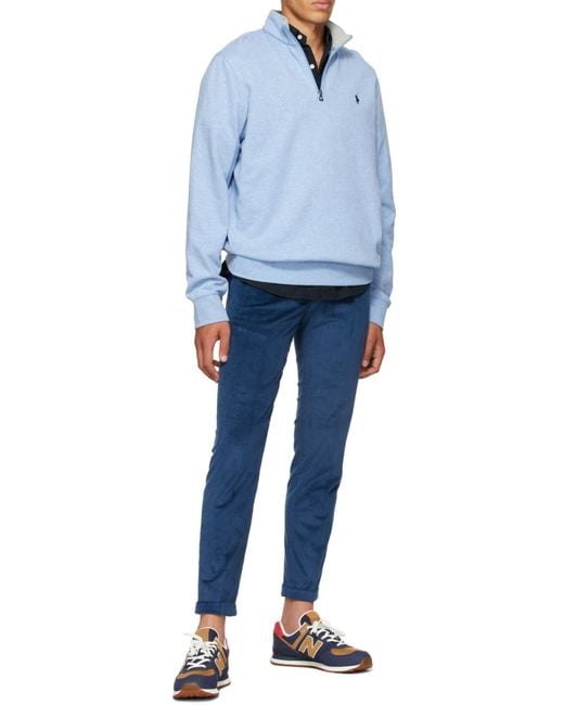 Polo Ralph Lauren Blue Polo Pony Half-Zip Jumper for men