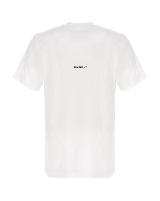 Givenchy White Logo Embroidered Crewneck T-Shirt for men