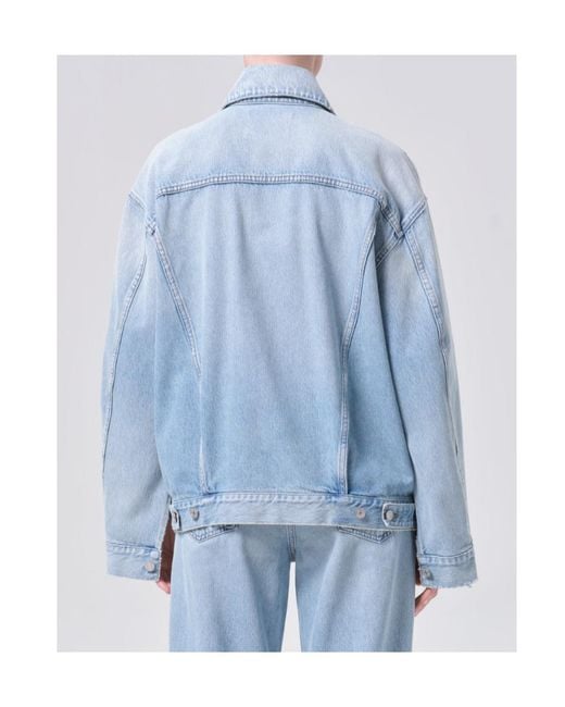 Agolde Blue Button-Up Denim Jacket
