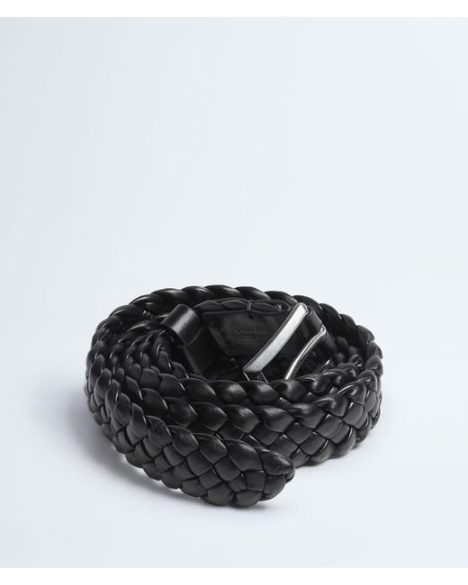 Bottega Veneta Black Metal Buckle Belt for men