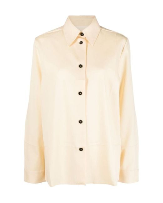 Jil Sander Natural Buttoned Long-Sleeved Shirt